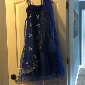 navy blue pageant dress with sash